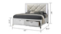 Prism Modern Style Queen 5PC Bedroom Set with LED box spring not required-king-silver-wood-5 piece