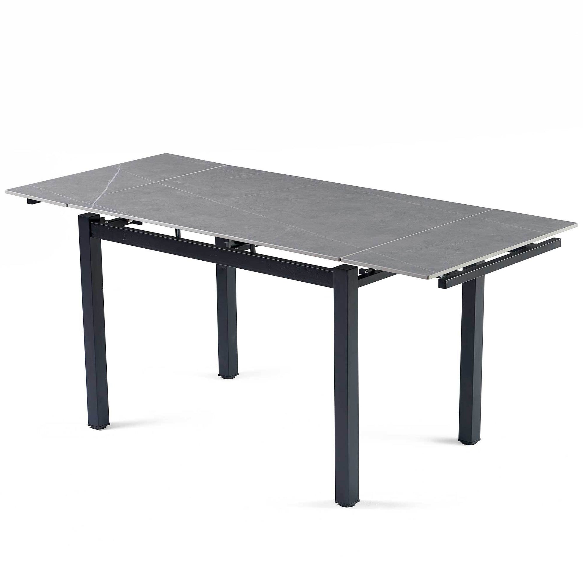 Grey Ceramic Modern Rectangular Expandable Dining