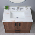 Montary 37inch bathroom vanity top stone white gold white-sintered stone