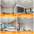 52 inch 4 Lights Ceiling Fan with 5 Wood Blades, Two silver-traditional-wood-metal