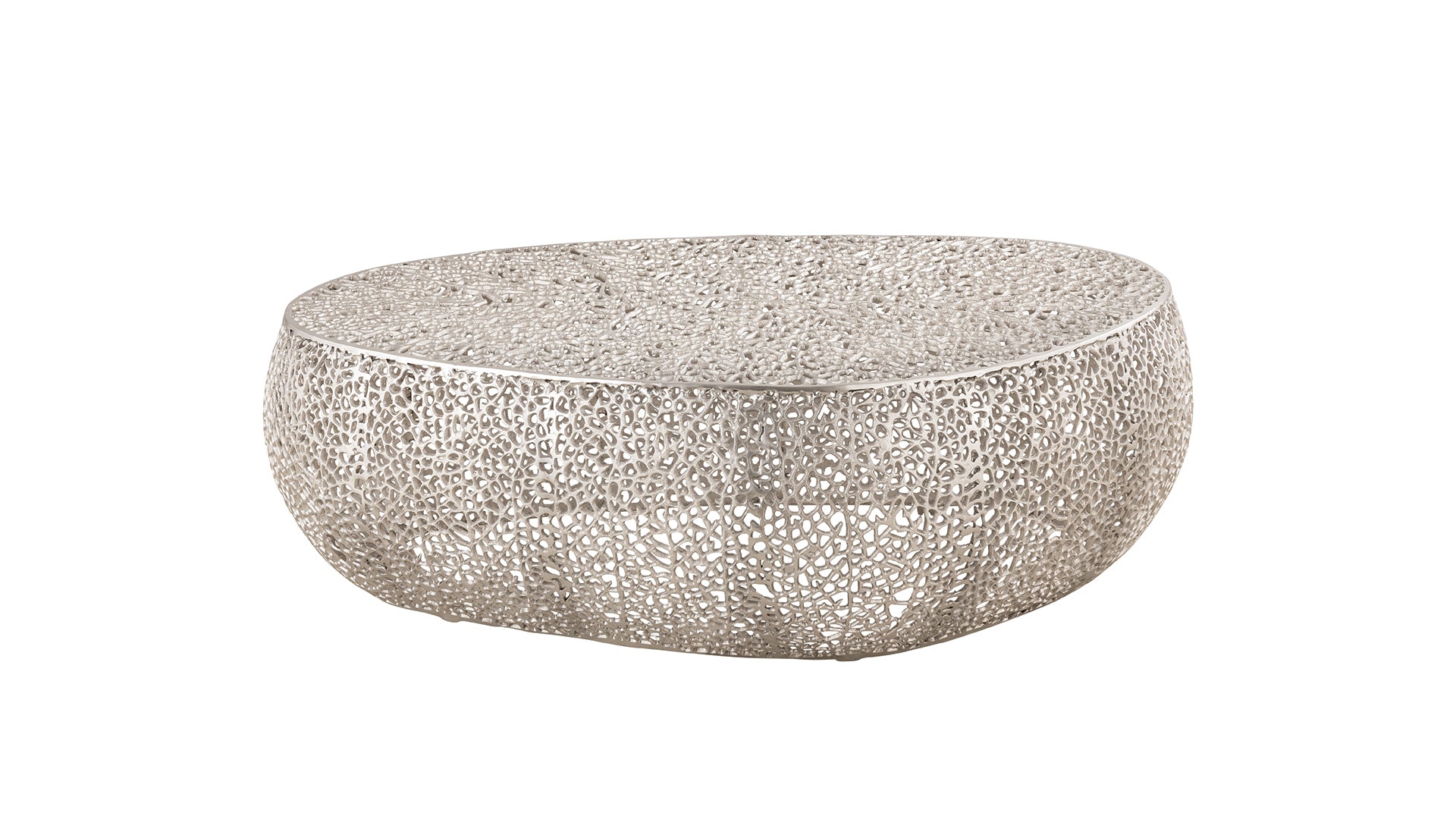 T3601 50 Oval Coffee Table Silver silver-primary living