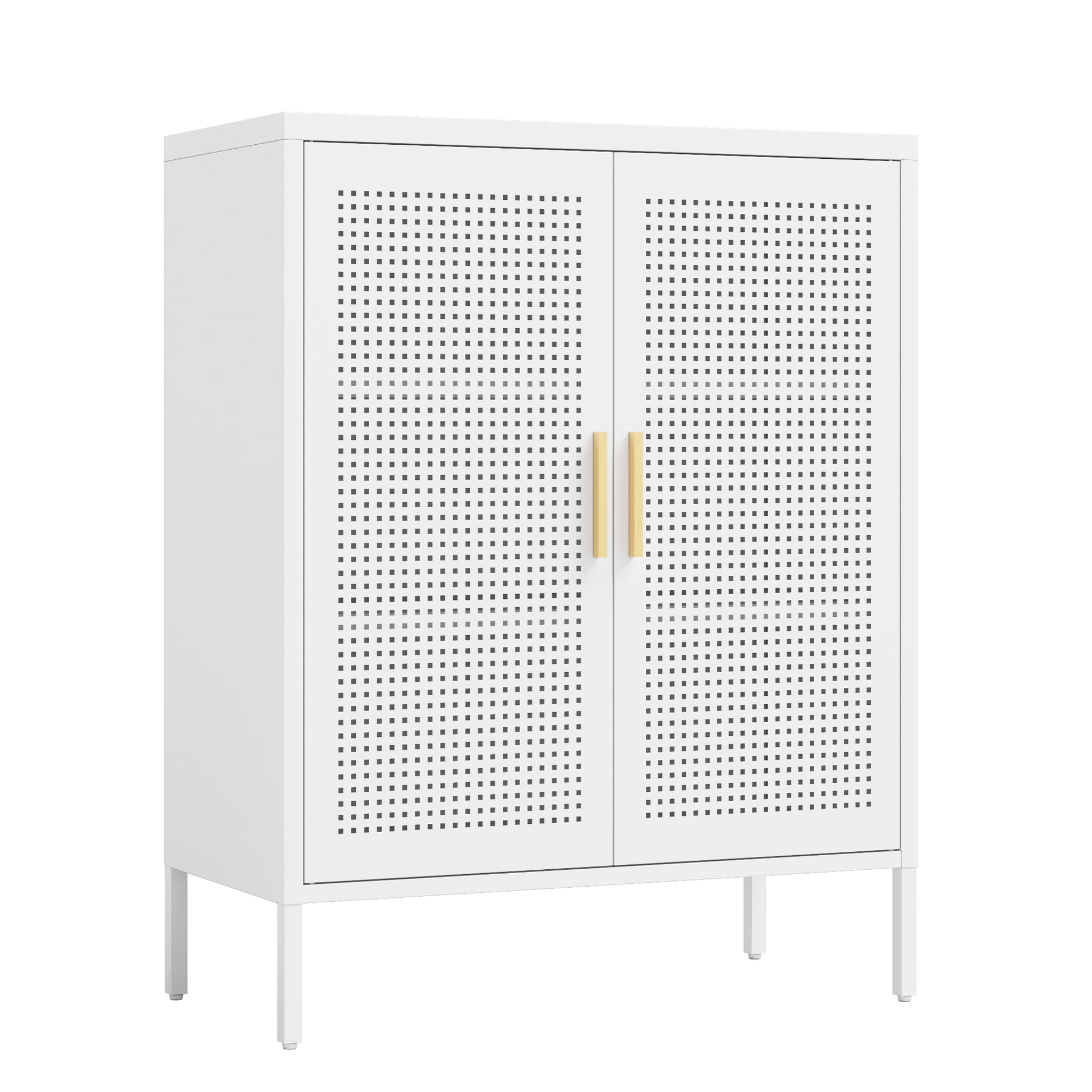 No Lock, Metal Storage Cabinet With 2 Doors And 2