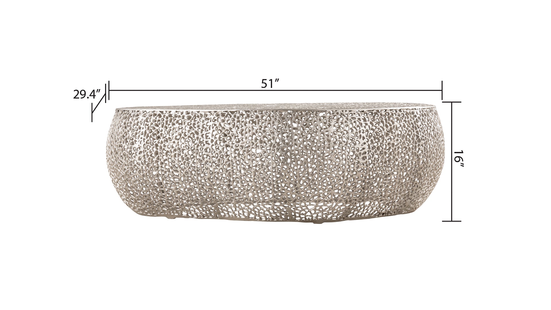 T3601 50 Oval Coffee Table Silver silver-primary living