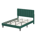 Molblly King Size Bed Frame with Upholstered green-wood