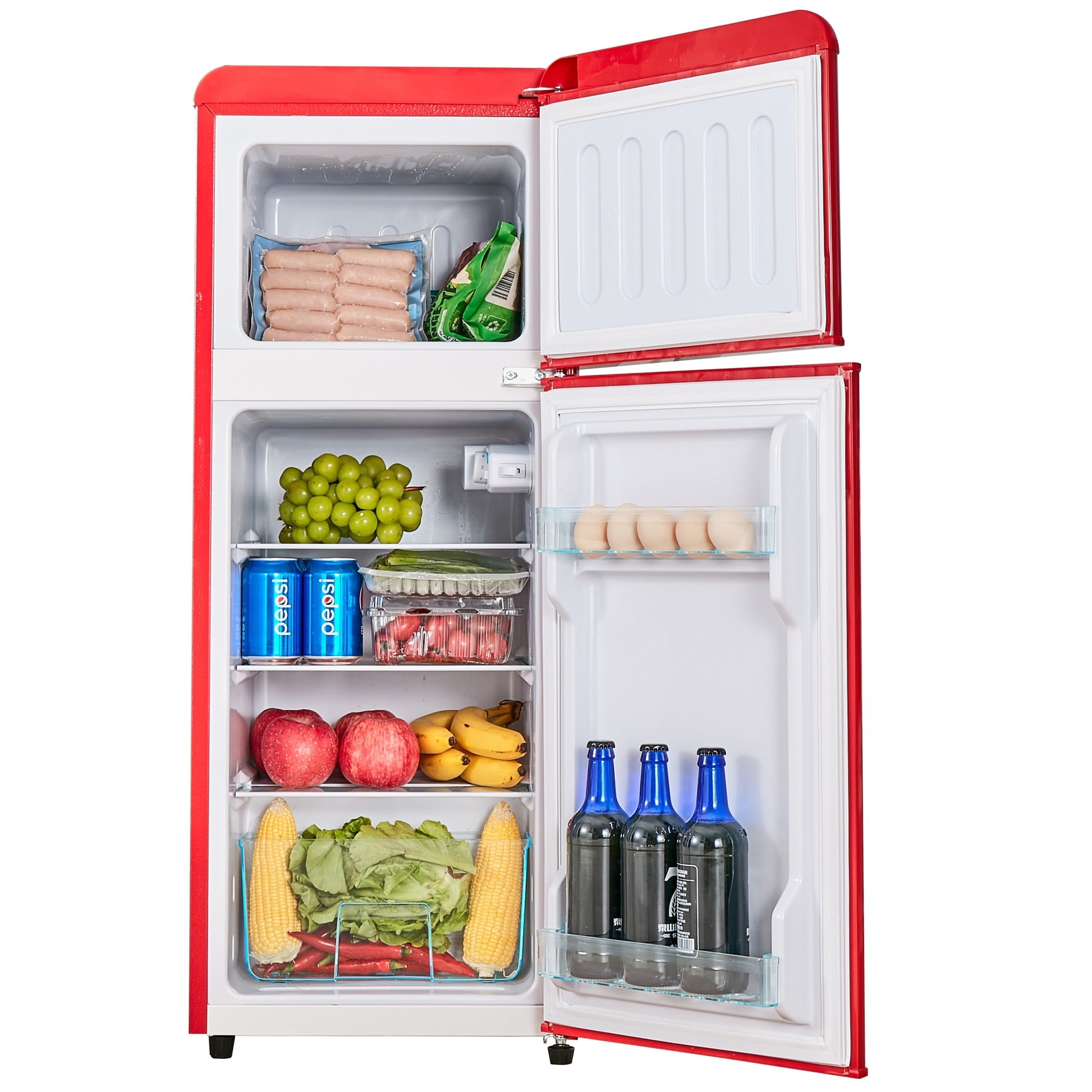 4.5 cu. ft. Dual Zone Refrigerator, 3.3 Fridge 1.2 cu. red-iron