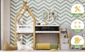 Twin over Twin House Bunk Bed with White Storage box spring not required-twin-white-bed frame-pine