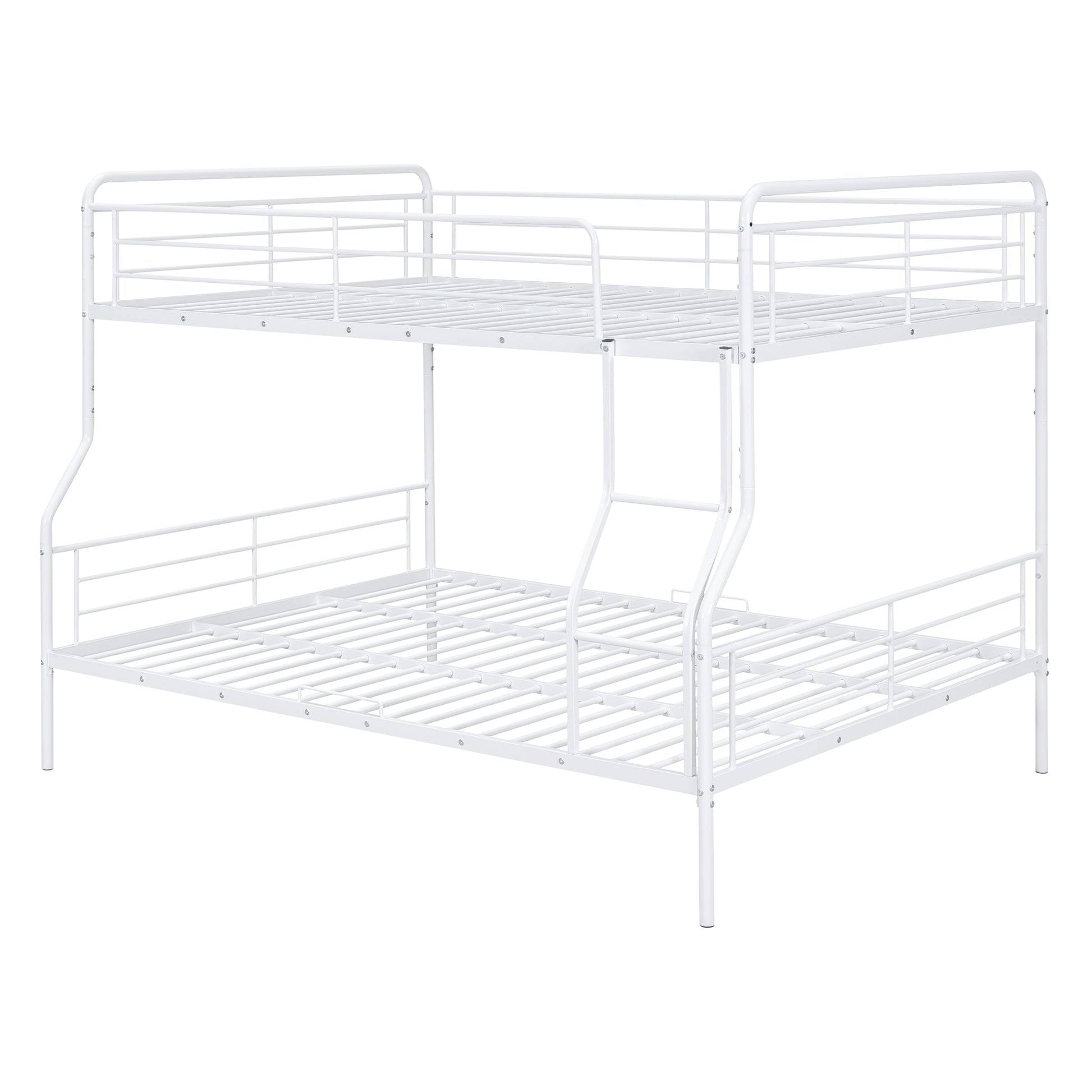 Full Xl Over Queen Metal Bunk Bed, White - White