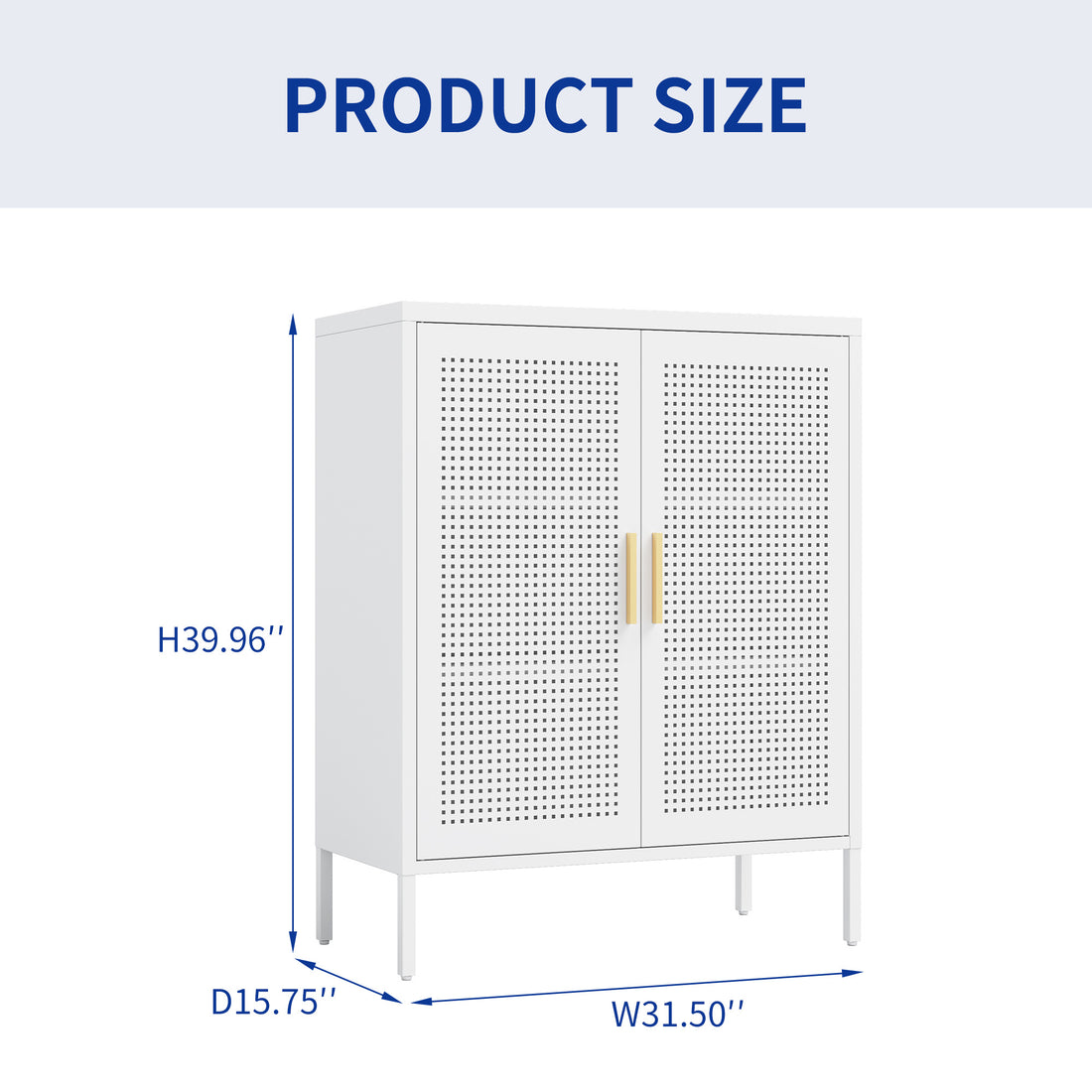 No Lock, Metal Storage Cabinet With 2 Doors And 2