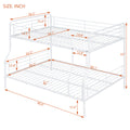 Full Xl Over Queen Metal Bunk Bed, White - White