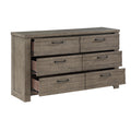 Rustic Style 1pc Gray Dresser of 6x Drawers Metal gray-bedroom-industrial-rustic-wood