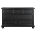 Transitional Black Dresser of 7 Drawers Jewelry