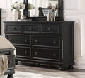 Transitional Black Dresser of 7 Drawers Jewelry