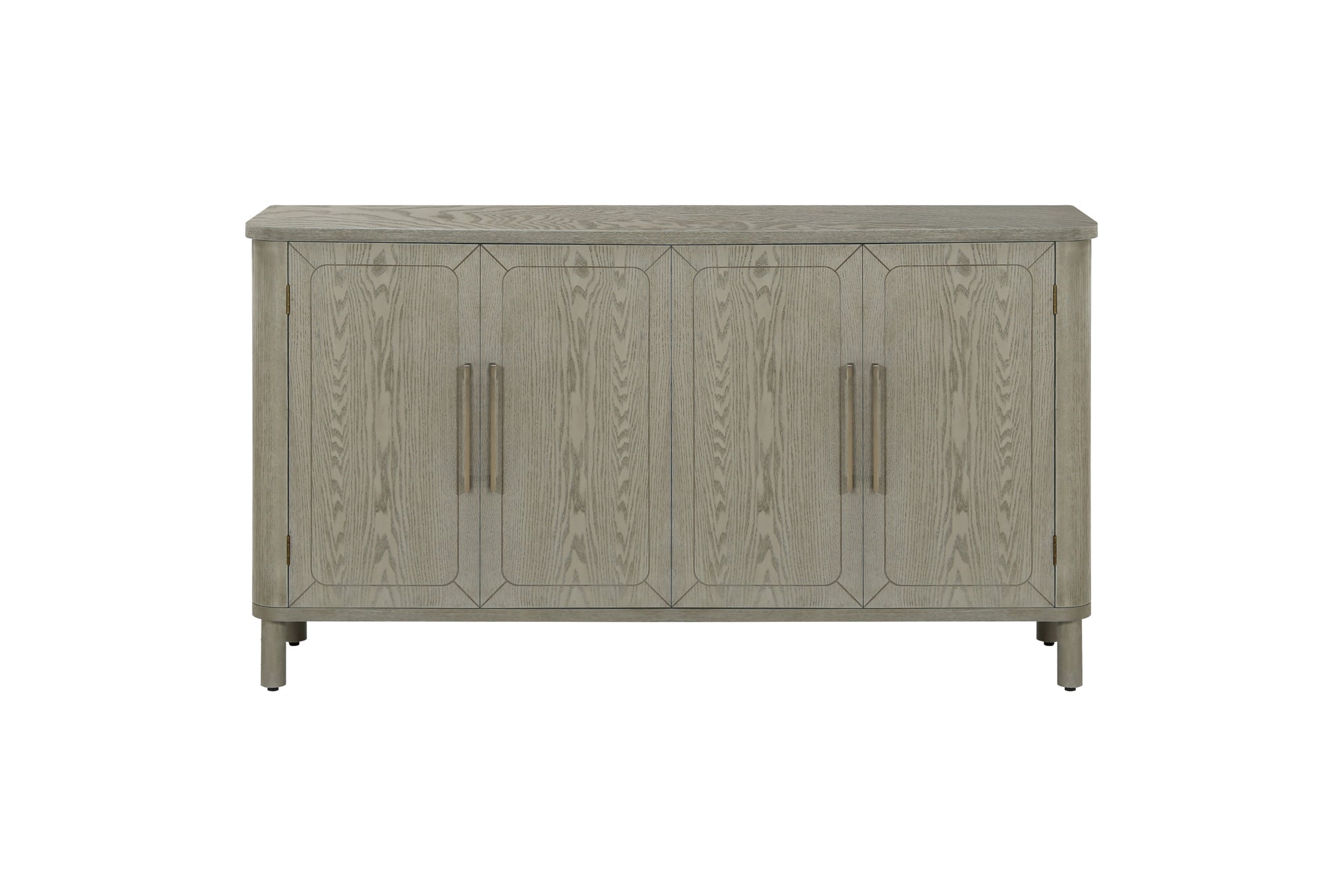 Four Door Storage Cabinet With Curved Countertop GRAT antique gray-mdf