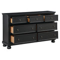 Transitional Black Dresser of 7 Drawers Jewelry