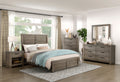 Rustic Style Gray Finish 1pc Queen Size Panel Bed box spring