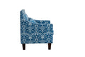 Mid Century Printing Accent Chair, Polyester Fabric blue-linen