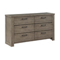 Rustic Style 1pc Gray Dresser of 6x Drawers Metal gray-bedroom-industrial-rustic-wood