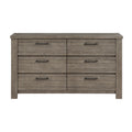 Rustic Style 1pc Gray Dresser of 6x Drawers Metal gray-bedroom-industrial-rustic-wood