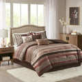 7 Piece Comforter Set red-polyester