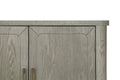 Four Door Storage Cabinet With Curved Countertop GRAT antique gray-mdf