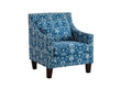 Mid Century Printing Accent Chair, Polyester Fabric blue-linen