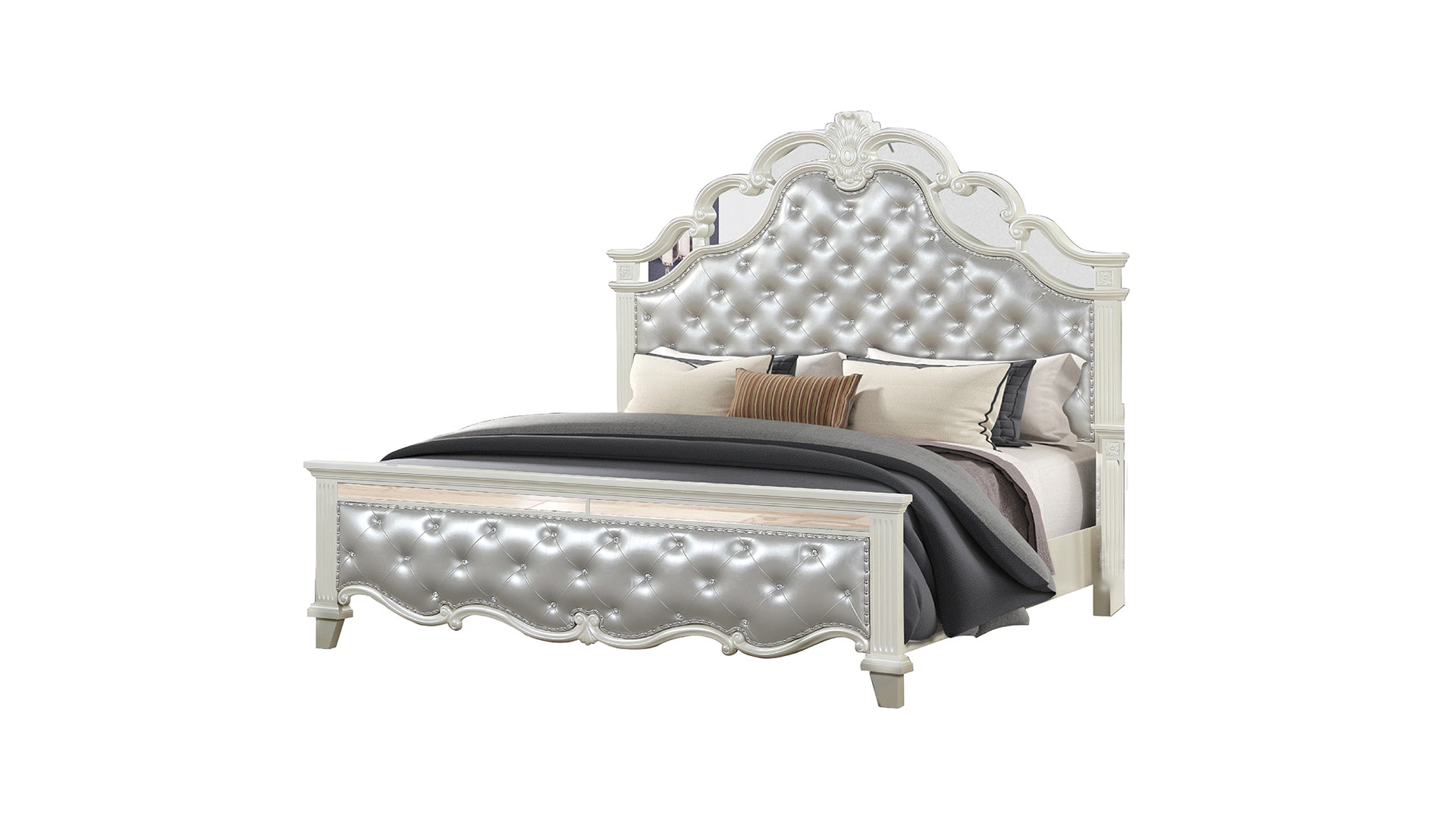 Milan Tufted Upholstery King Size Bed made with