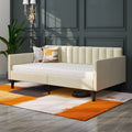 Elena Twin Size Beige Velvet Upholstered Daybed -