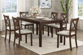 Dark Chery Finish Wooden Dining Set 7pc Dining