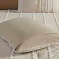 3 Piece Cotton Yarn Dyed Comforter Set taupe-cotton