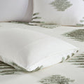 3 Piece Cotton Blend Chenille Duvet Cover Set green+ivory-cotton