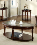 Transitional 1pc Coffee Table Dark Cherry Open Bottom cherry-primary living