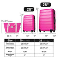 Hardshell Luggage Sets 2Pcs Bag Spinner Suitcase with pink-abs