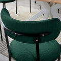 Dining Chairs Set of 2,Round Upholstered Sherpa Fabric green-foam-polyester