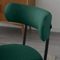 Dining Chairs Set of 2,Round Upholstered Sherpa Fabric green-foam-polyester