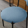 Dining Chairs Set of 2,Round Upholstered Sherpa Fabric light blue-foam-polyester