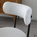 Dining Chairs Set of 2,Round Upholstered Sherpa Fabric beige-foam-polyester