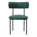 Dining Chairs Set of 2,Round Upholstered Sherpa Fabric green-foam-polyester