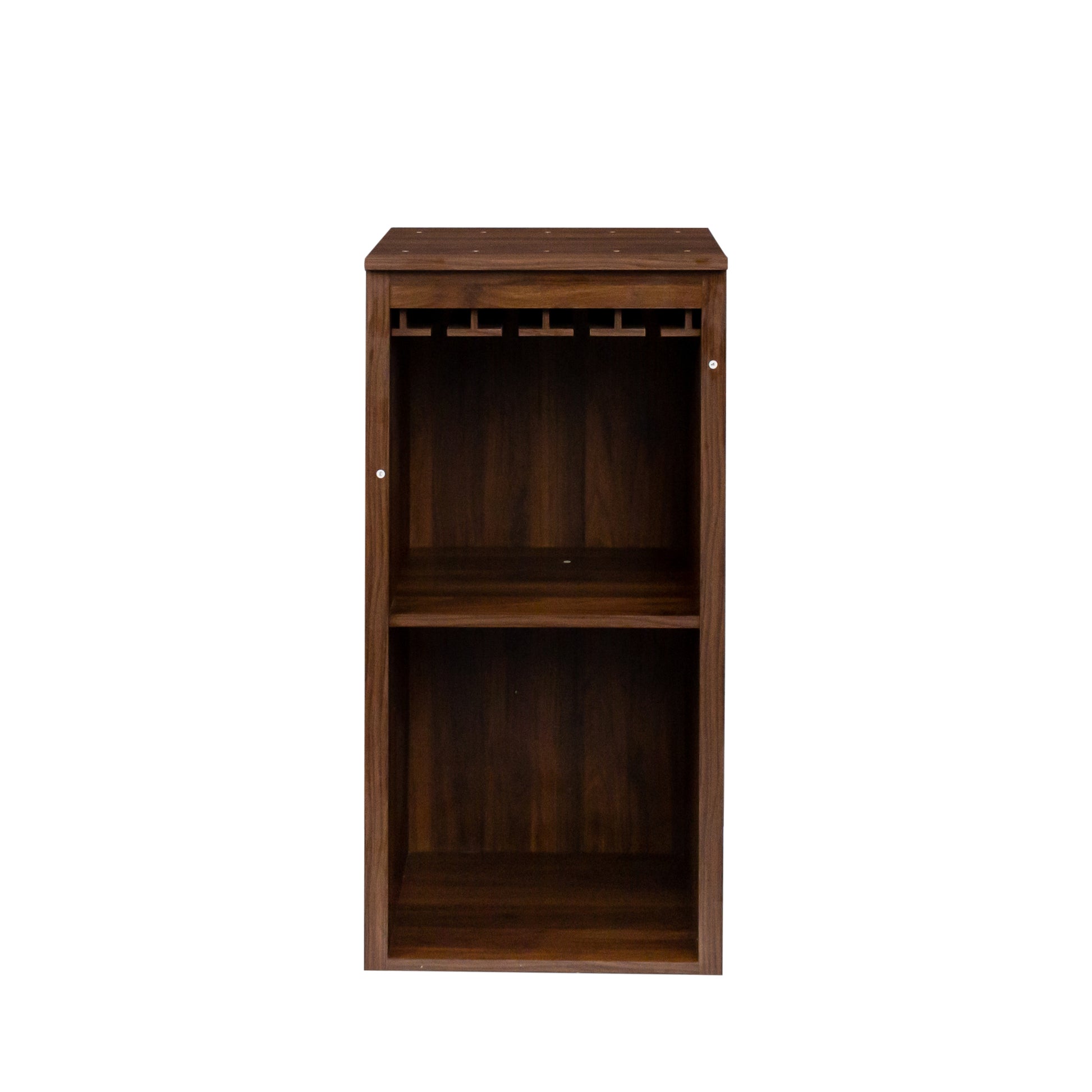 Brown walnut color modular wine bar Cabinet with walnut brown-mdf