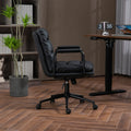 Office Chair,Mid Back Home Office Desk Task Chair with black-office-american design-foam-pu