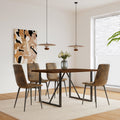 MDF Walnut Colour Dining Table and Modern Dining walnut brown-kitchen-mid-century modern-accent