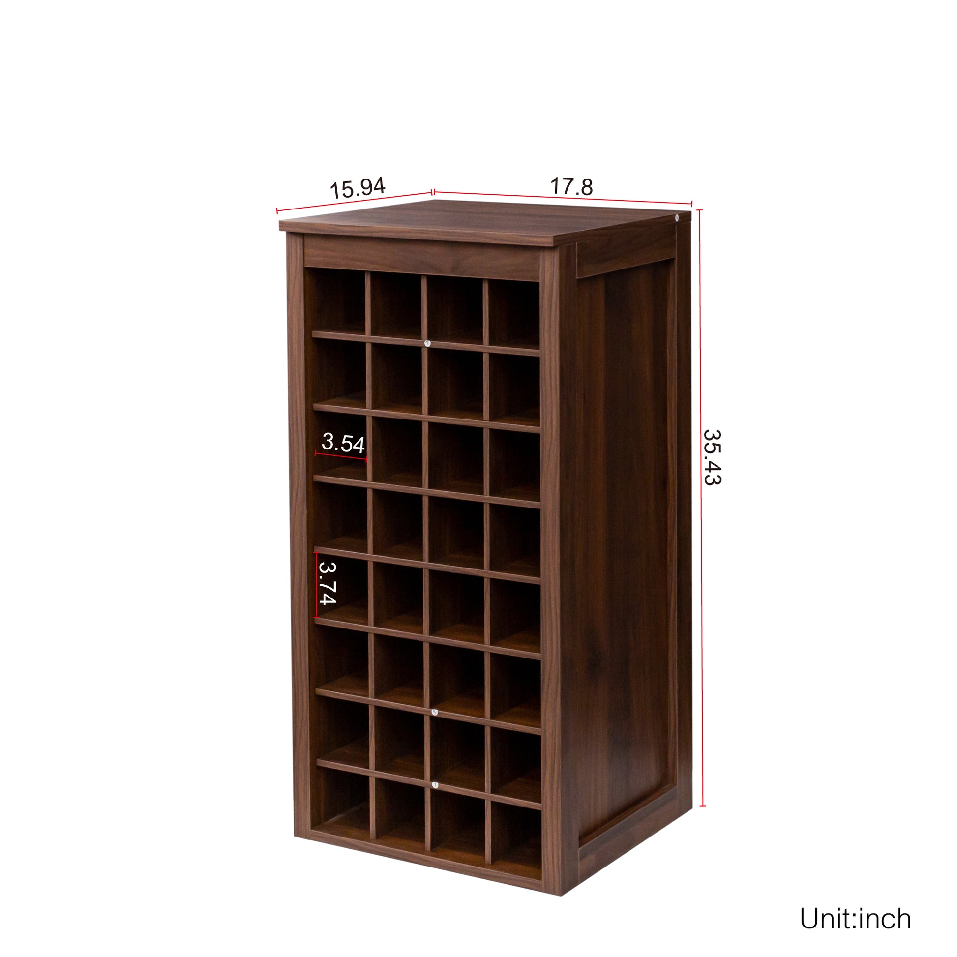 brown walnut color modular 32 wine bar cabinet Buffet walnut brown-mdf