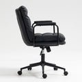 Office Chair,Mid Back Home Office Desk Task Chair with black-office-american design-foam-pu