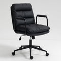 Office Chair,Mid Back Home Office Desk Task Chair with black-office-american design-foam-pu