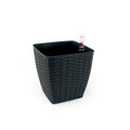 2 Pack Self watering Planter Hand Woven Wicker Thin espresso-plastic+rattan