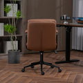 Office Chair,Mid Back Home Office Desk Task Chair with brown-office-american design-foam-pu leather