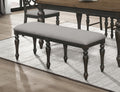 1pc Transitional Vintage Style Standard Height Dining brown gray-rectangular-traditional-wood