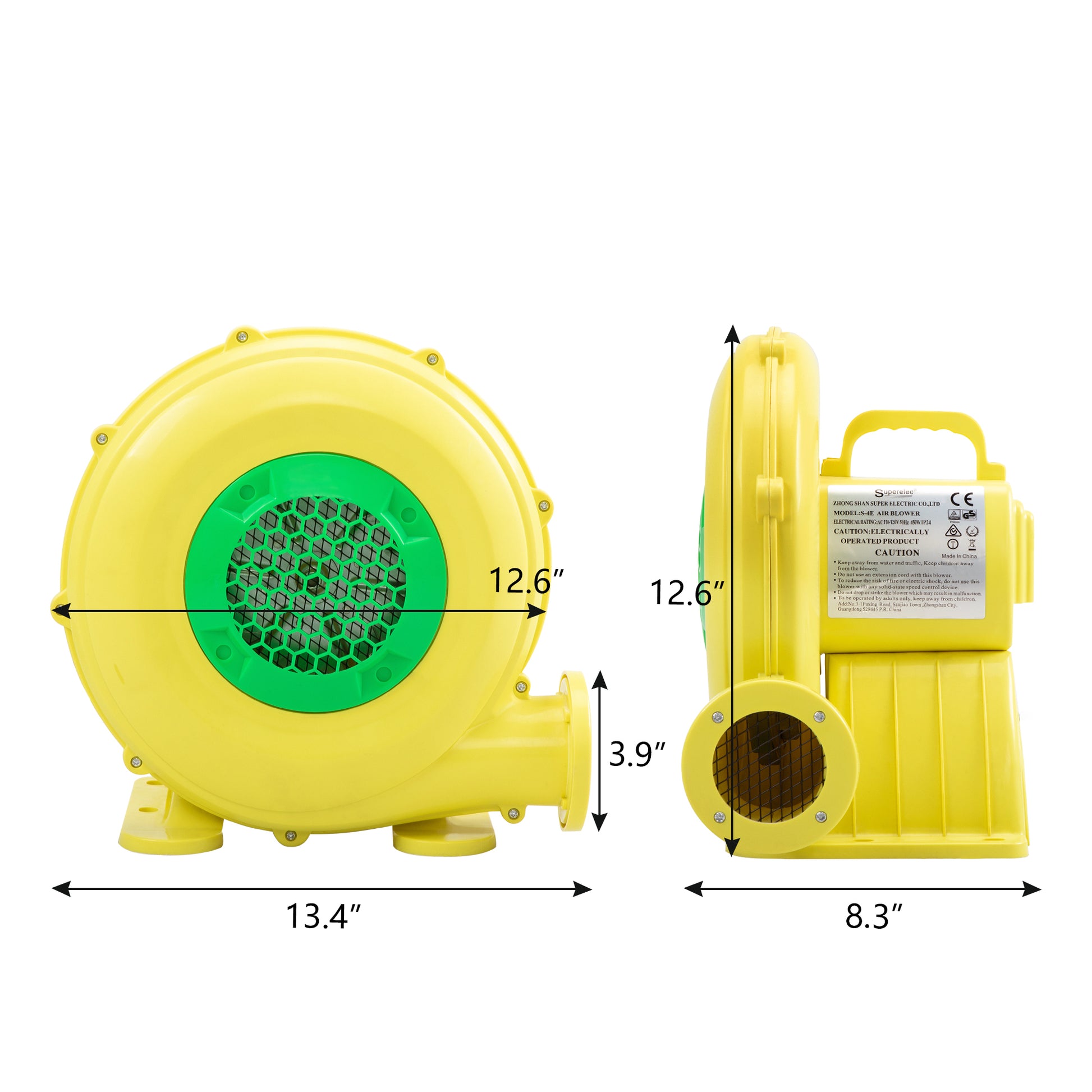 450W Outdoor Indoor Air Blower, Pump Fan for yellow-iron