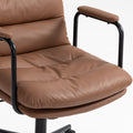 Office Chair,Mid Back Home Office Desk Task Chair with brown-office-american design-foam-pu leather