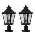 Outdoor Glass Column Headlights 2pack black-traditional-aluminum