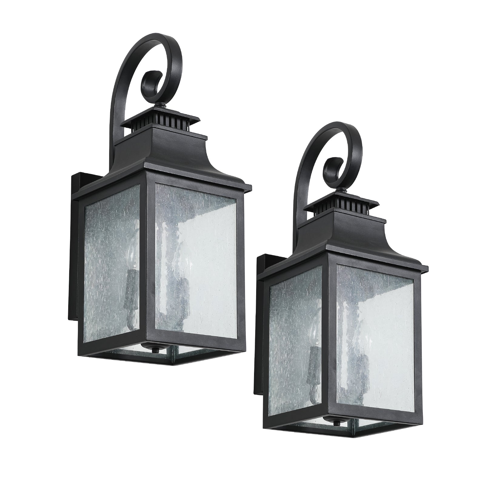 Large Outdoor Wall Lamps With Glass 2pack black-traditional-acrylic